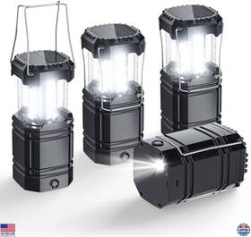 Cl1000 Visit The Mesqool Store Solar Camping Lantern 4 Pack Rechargeable Led With Flashlight Usb-c &