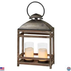B08y98wgfy Visit The Touch Of Class Store Blaine Gray Metal And Wood Lantern Candleholder - 12 Inch W X 6 D 18 H Stylish Decor