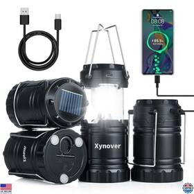 Visit The Xynover Store B0dyv7kx92 Rechargeable Solar Camping Lantern Set - 4-pack Led Lights With Magnetic Base