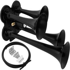 Vixen Horns B01m1a0icc Train Horn For Truck/car. 4 Air Black Trumpets. Super Loud Db