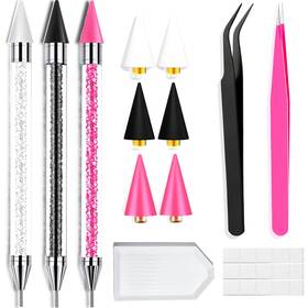 B0dxvx3fmg Yaoociy 13pc Rhinestone Picker Tool Kit - Dual-head Pens Wax Tips Tweezers For Nail Ar