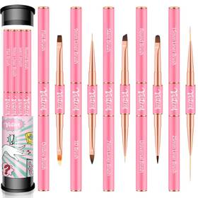 Yasterd B0bd71876j Nail Art Brushes Set 5pcs Double-ended For Extension Gel Builder Detail