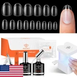 Modelones 510PCS Short Oval Round Gel Nail Kit, 15 Sizes, 9-IN-1 Glue & Uv Light. Fixed Price $31.89.