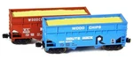 Z Scale Full Throttle FTCOL73 Ri Rock 2-BAY Woodchip Hoppers W/ Load Set #1. Fixed Price $67.10.