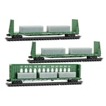 Micro Trains Scale Burlington Northern Centerbeam & Bulkhead Flatcars. Fixed Price $98.26.