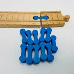 Wooden Train Track Dog Bone Connectors Blue Compatible With Thomas Ikea Brio X12. Fixed Price $5.99.