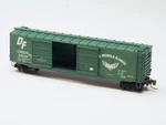 506 00 222 Mtl Z-scale 50' Standard Box Car W/ Double Doors Gulf Mobile Ohio. Fixed Price $26.95.