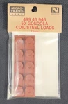 Scale Micro-trains 499 43 946 50' Gondola Coil Steel Loads (2-PACK). Fixed Price $14.99.