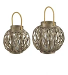 Hampton Bay Woven Lantern With Metal Handle (set Of 2) Lights Outdoor Party. Fixed Price $44.00.