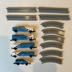 Vtg 1989 Galoob Lines Micro Machine Train Engine Passenger Cars Track. Fixed Price $24.95.