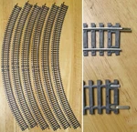 6PC 1987 Tyco Ho Scale Tru Steel Train Track 18" Curve 14008 New Old Stock. Fixed Price $8.99.