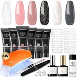 Modelones Poly Gel Nail Kit 6 Colors W/ 8W Lamp Extension Clear Nude Pi. Fixed Price $29.78.