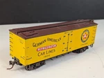 Custom Built German American Car Lines 40' Wood Reefer Chicago 1904 Ho Scale. Fixed Price $40.00.