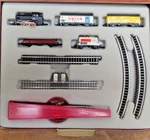 Marklin Mini-club 8900 Train Set W/ Steam Locomotive And Freight Cars. Fixed Price $135.99.