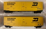 Scale Mtl 50 Box Car 2-PACK Set Burlington Northern Bn Wfe Fruit Express. Fixed Price $49.95.