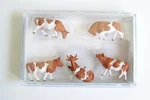 New Ho Preiser 14155 Brown And White Cows (various Poses) : 1/87 Scale Figures. Fixed Price $12.65.