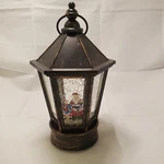 Christmas Snow Globe Water Swirling Lighted Visit With Santa Claus Lantern. Fixed Price $28.00.