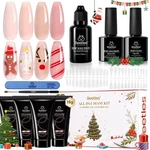 Beetles Christmas Limited 4-COLOR Poly Nail Extension Gel Kit With Base & Top. Fixed Price $23.98.