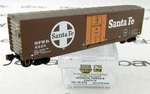 Scale 50' Standard Box Car, 8' Plug - Santa Fe Sfrb #6320 Mtl #18100810. Fixed Price $28.00.