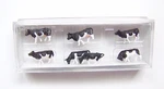 Z Scale Preiser Seven Black And White Cows : Farm Animal Figures # 88575. Fixed Price $19.95.