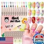 Gellaktik 12 Color Nail Art Pens 3D Polish Set 0.7MM Quick-drying. Fixed Price $21.28.