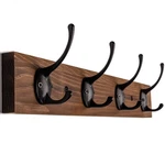 Wall Mounted Wooden Hooks, 4 Prong Coat Rack For Bedroom, Entry, Brown. Fixed Price $19.98.