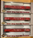 261 Lot Of 3- Ho Scale Proto 2000 Burlington Gondola Cars #82029, 82059, 82153. Fixed Price $70.00.