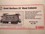 American Model Builders Laserkit Great Northern Gn 25' Wood Caboose. Fixed Price $64.99.