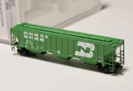 Z-scale Freudenreich Burlington Northern PS-2CD Covered Grain Hopper Brass. Fixed Price $269.99.