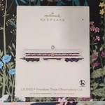 Hallmark Keepsake Lionel Freedom Train Observation Car Christmas Ornament 2007. Fixed Price $12.50.