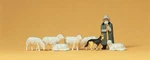 Preiser #14160 Ho Scale Animals -- Shepherd W/sheep Dog & PKG(8). Fixed Price $15.29.
