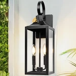 2-BULB 19 Inch Dusk To Dawn Outdoor Wall Lantern Sconce (matte Black). Fixed Price $49.99.