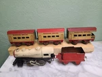 Hafner Rare Cream #1110 Toy Train Engine Tender & Passenger Set Runs Look Old!!. Fixed Price $375.00.