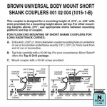 Micro-trains 00102004 (1015-1B) Universal Bmc Body Mount Short Assemb. Brn 2PR. Fixed Price $19.73.