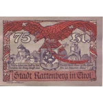 #286006 Banknote, Austria, Rattenberg, 75 Heller, Blason, 1920, Unc Mehl:fs 82. Fixed Price $5.78.