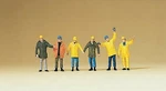 Z Scale Preiser Figures # 88537 Six Hardhat Workers Protective Clothing. Fixed Price $19.95.