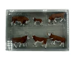 Preiser Ho Scale Model Figure/animal Set 10146 Cows Brown & White 6-PACK. Fixed Price $15.99.