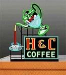 Miller Engr H&c Coffee Rooftop Animated Neon Sign- Ho/o Scales Flashes More. Fixed Price $28.99.