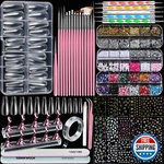 Teenitor Acrylic Nail Kit Clear Coffin Tips Charms And Gems. Fixed Price $22.25.