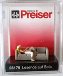 New Ho Preiser Figure # 28179 Woman On Sofa Reading Book : Ships From Chicago. Fixed Price $8.95.