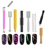 Jerclity 9 Pieces Nail Magnet Tool Set Double-head Flower Design Pen. Fixed Price $21.25.