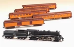 Brass Z-scale Steam Locomotive Milwaukee Hudson & 5 Azl Pullman Passenger Cars. Fixed Price $1699.00.