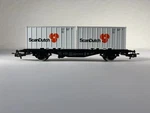 Marklin Ho 4770, Flat Car With Two Containers, Nib. Fixed Price $22.50.