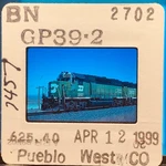 Bn GP39-2 #2702 #2828 Diesel Locomotive Train 35MM Slide 1999 Pueblo. Fixed Price $7.99.