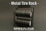 Metal Tire Rack 1/24 Scale Diecast Car Accessory By American Diorama 77530. Fixed Price $26.99.