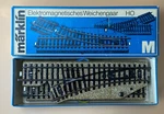 Vintage Marklin Ho 3-RAIL M-track Operating Right & Left Turnout Switches #5137. Fixed Price $45.00.