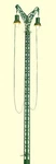 Brawa 5520 Ho Scale Lattice Mast Light -- Two Arm, 6" High. Fixed Price $52.99.