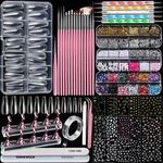 Teenitor Acrylic Nail Kit Clear Coffin Tips Charms And Gems. Fixed Price $19.86.