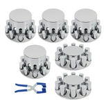 Chrome Flat Top Hub Kit 33MM For Semi Truck Lug Nut Wheel Axle Covers. Fixed Price $120.58.