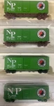 Scale Mtl Micro Trains Northern Pacific 40 Box Car 4RD# Set Pack Runner. Fixed Price $79.95.